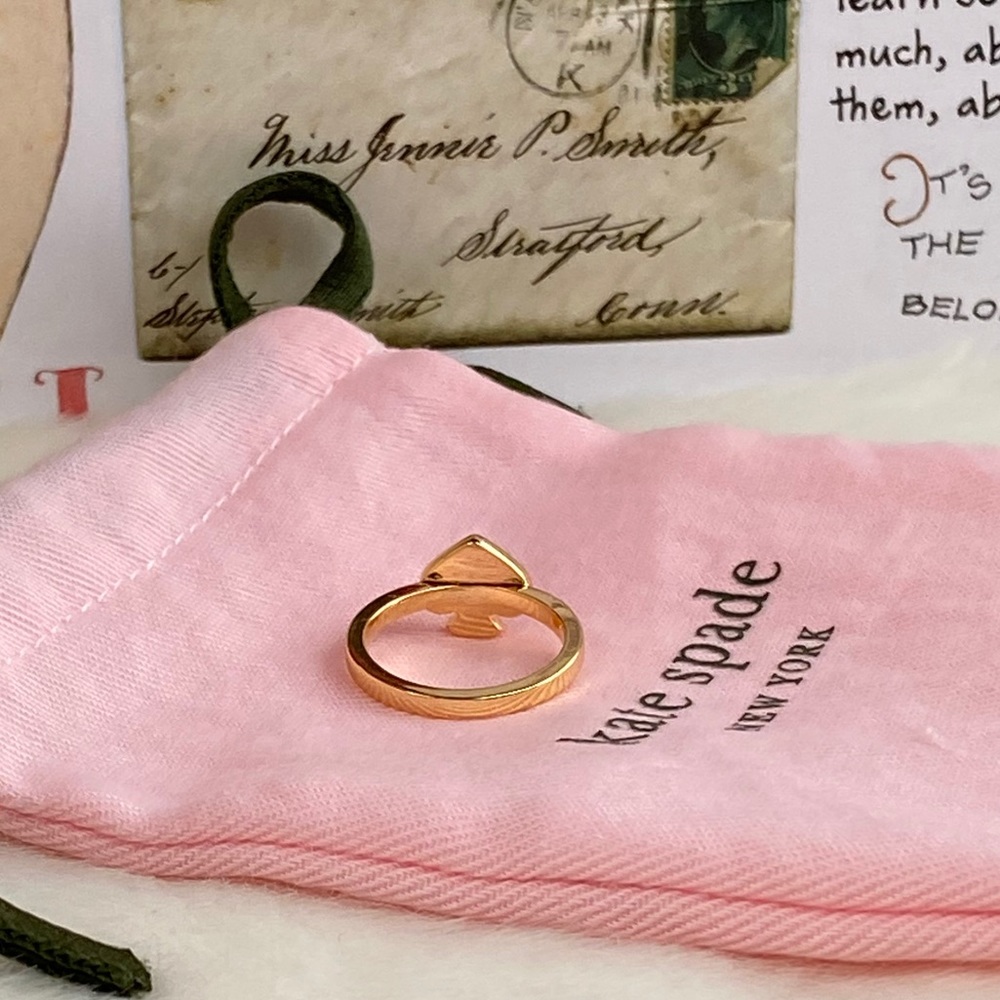 NEW KATE SPADE ♠️ PEARL SIGNATURE RING - 7 - Picture 8 of 9